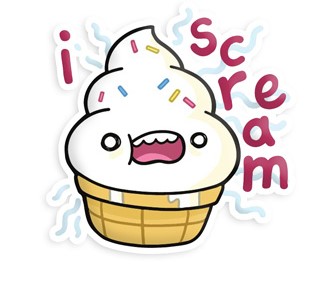 I Scream Soft Serve Squishable Sticker